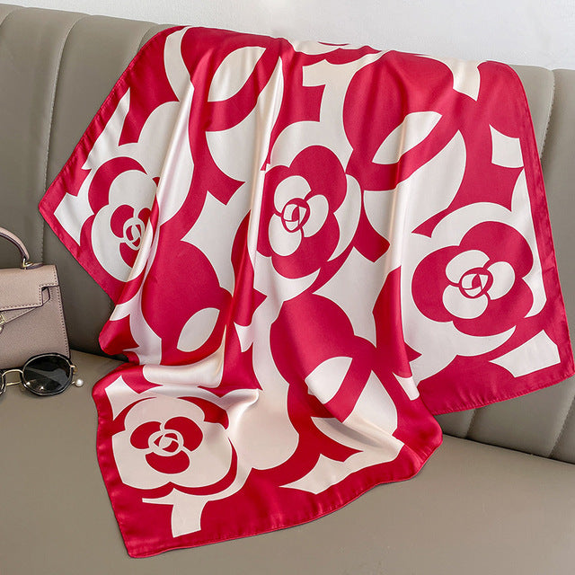 Luxury Silk Satin Scarves for Women - 70x70 cm Square