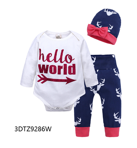 Spring Autumn Long Sleeve T-Shirt Baby Outfit Set