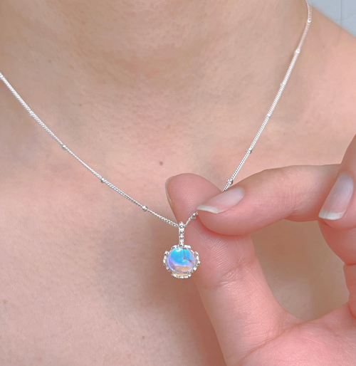 Opal Clavicle Necklace with Diamonds - Stylish & Quality