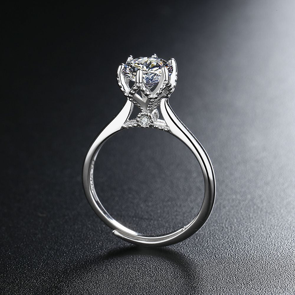 S925 Sterling Silver Ring with Diamonds