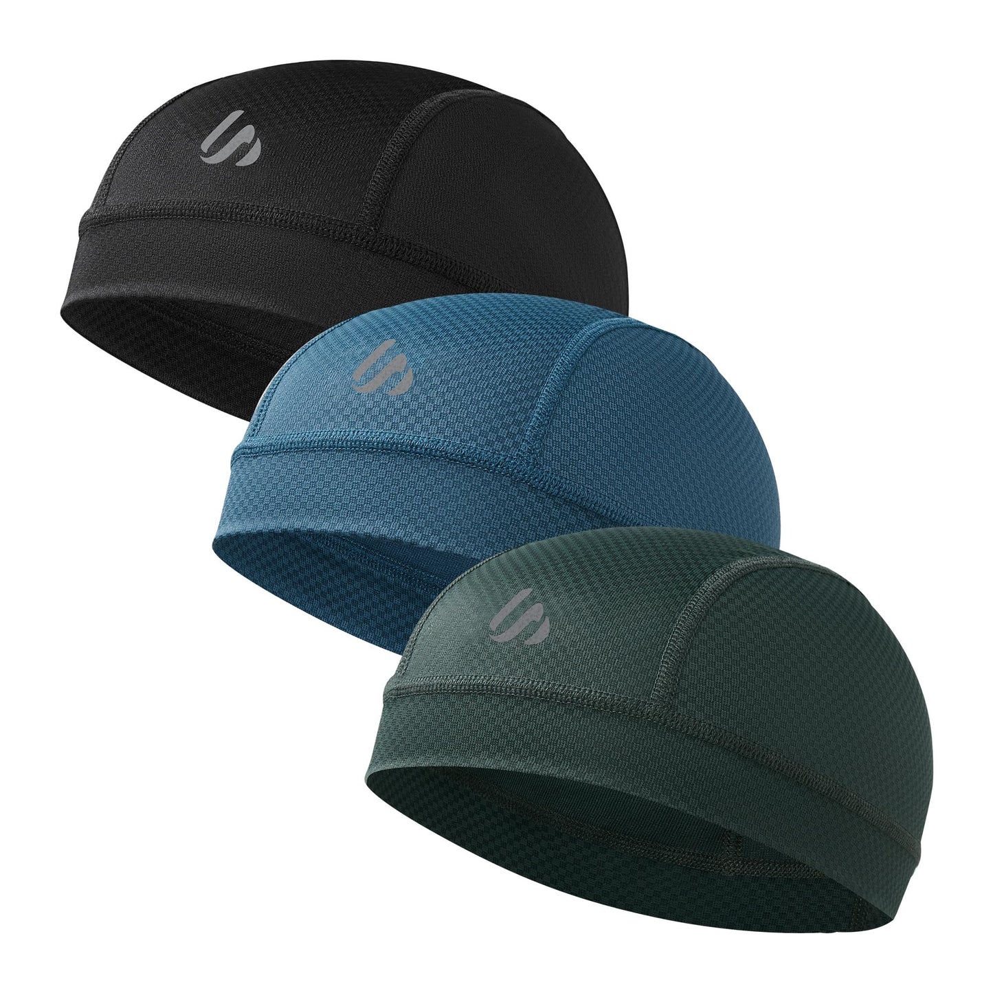 SAITAG 3 Pieces Skull Cap Helmet Liner Cooling Hat Welding Cycling Beanies Head wrap for Men Women Hard Hat Durags