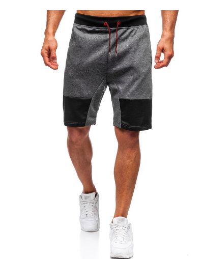 Fashion Stitching Drawstring Athletic Shorts