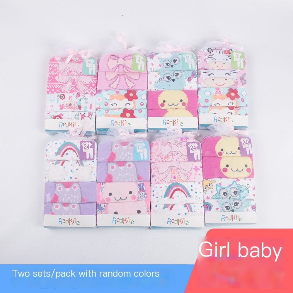 Baby Envelope Neck Short Sleeve T-Shirt & Pants Set