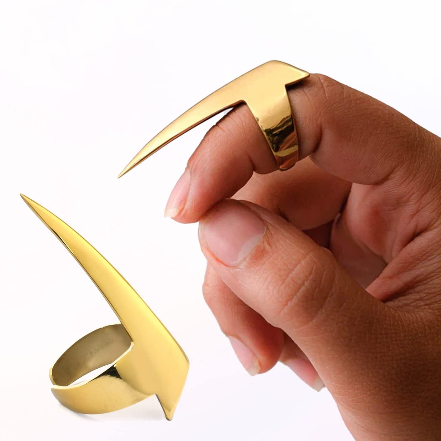 My Hair Tools Hair Parting & Sectioning Ring - Stainless Steel Finger Braiding Hair Pick Tools Quick Installation of Human Hair Extensions Hair Styling Tools (Gold)