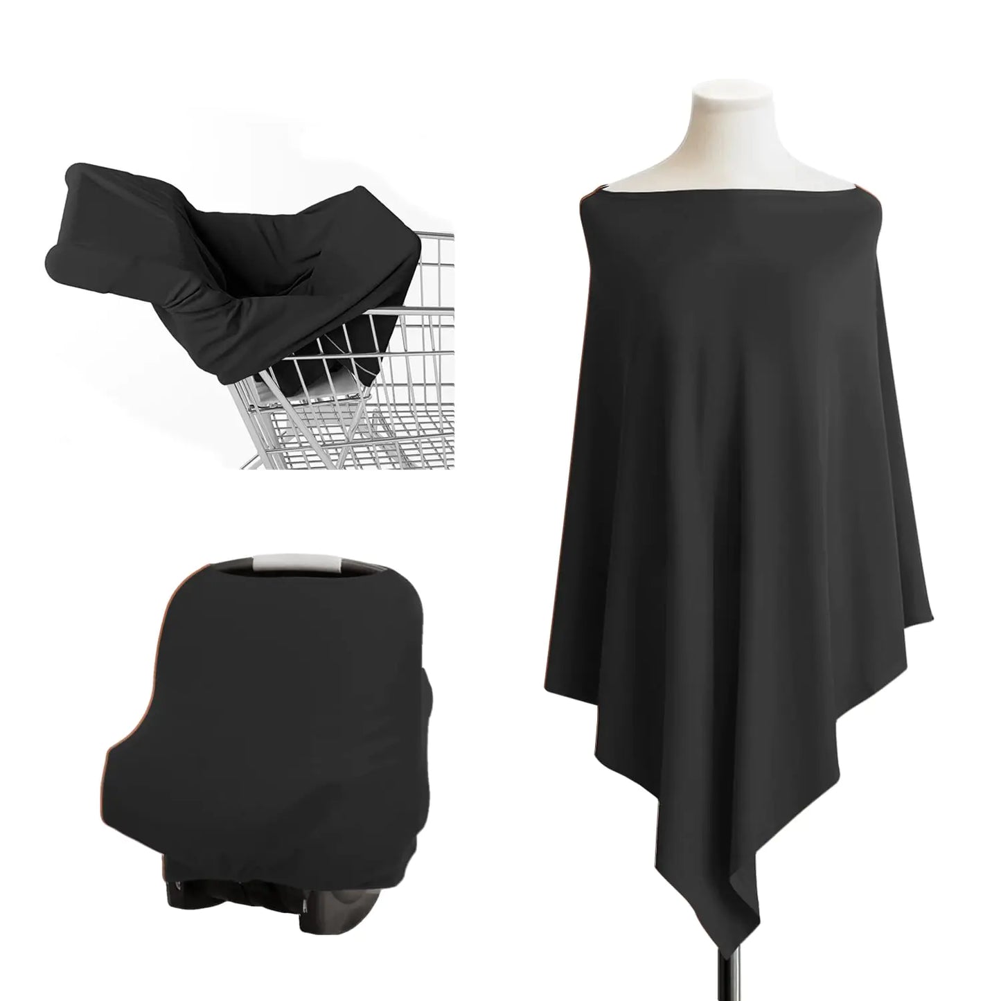 Nursing Cover Breastfeeding Cover Mother Nursing Apron Privacy Nursing Covers for Breastfeeding Breathable Soft Nursing Poncho for Baby and Mom Multi-use Carseat Canopy