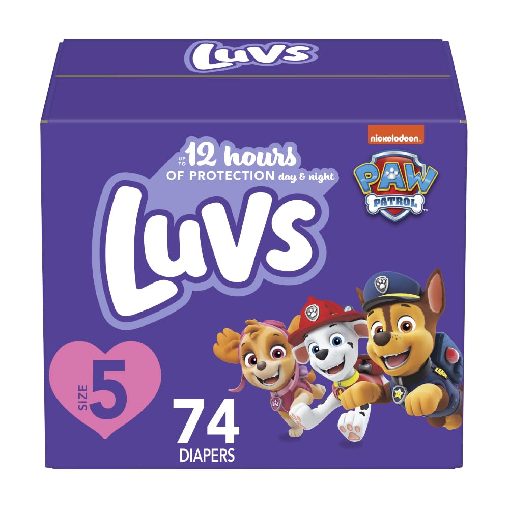 Luvs Diapers - Size 5 74 Count Paw Patrol Disposable Baby Diapers