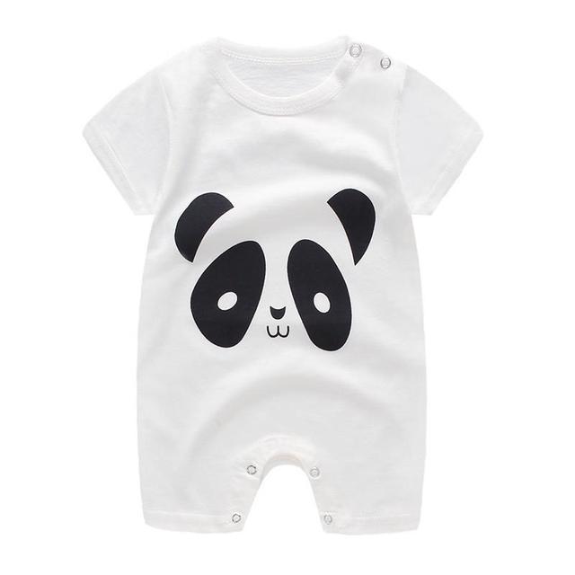 Cute Cartoon Printed Short Sleeve Baby Bodysuits