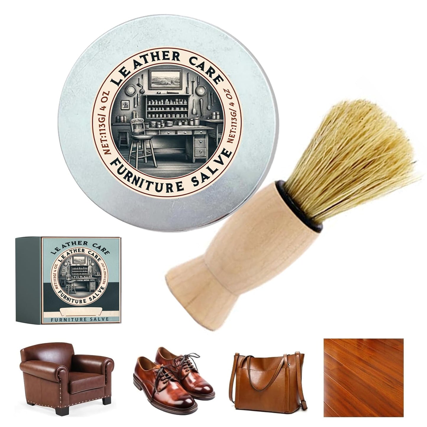 agoname Furniture Salve for Leather Wood Protective Leather Salve Leather Furniture Salve and Brush Leather Salve Furniture Salve Leather Repair Kit for Leather Sofa Car Seats Wood Polish