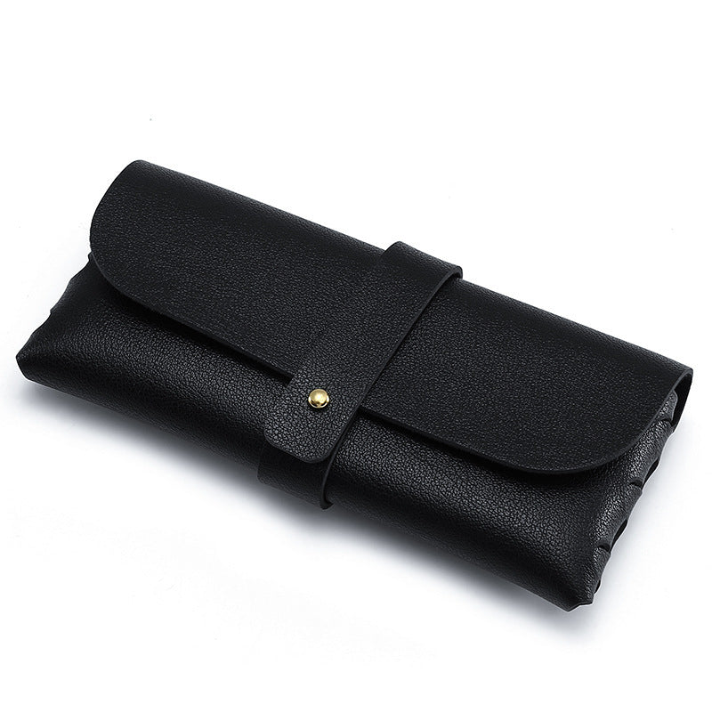 Portable Round Folding Eyeglasses Case with Magnetic Closure