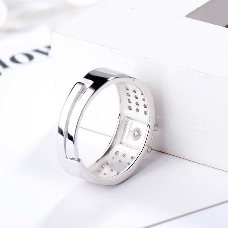 Fashionable Men's Moissanite Ring with Diamonds
