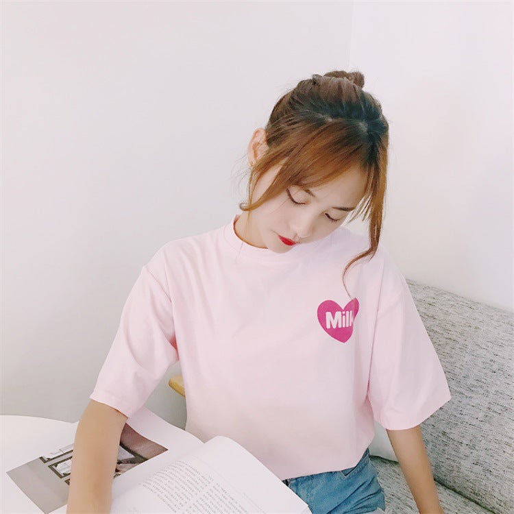 Strawberry and Milk Printed T-Shirts and Tops