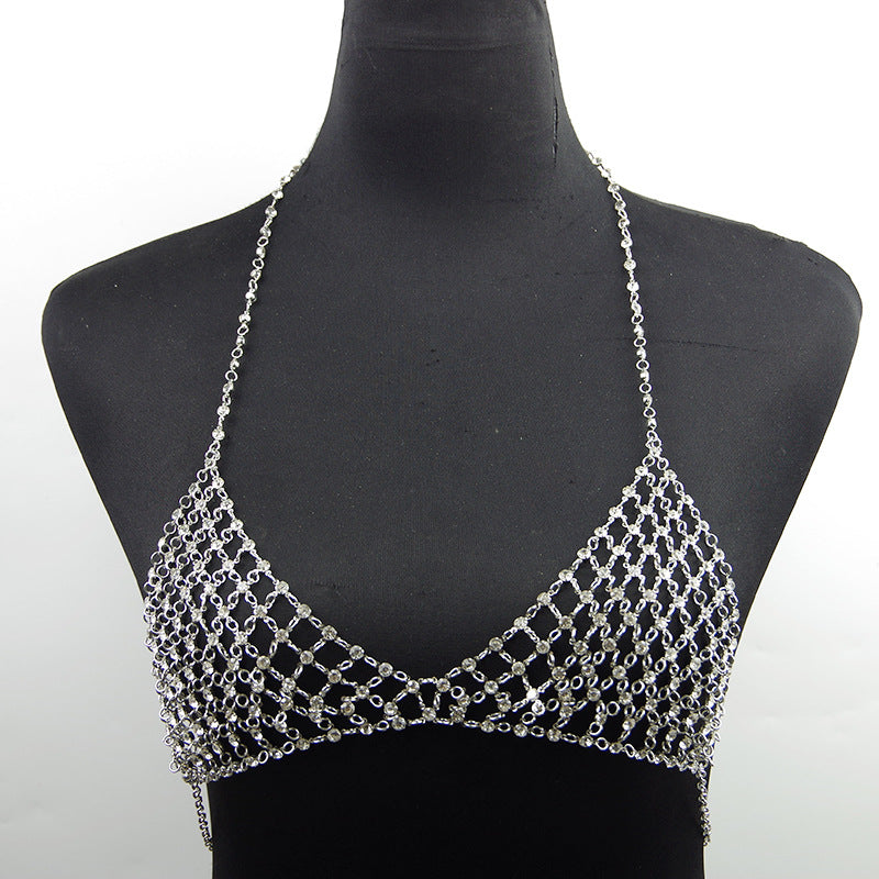 Body Chain with Artificial Diamonds for Nightclubs