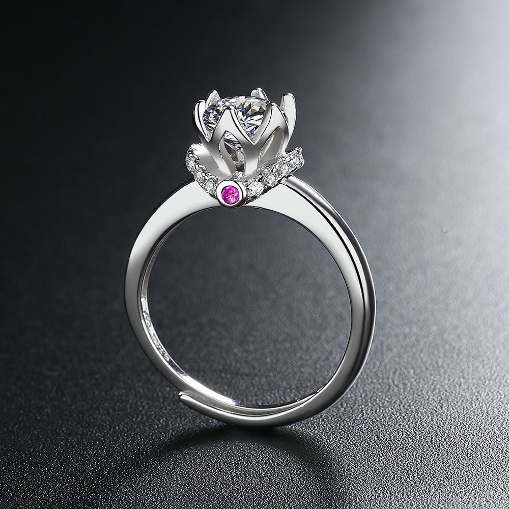 Sterling Silver Ring with Mosanne Diamonds