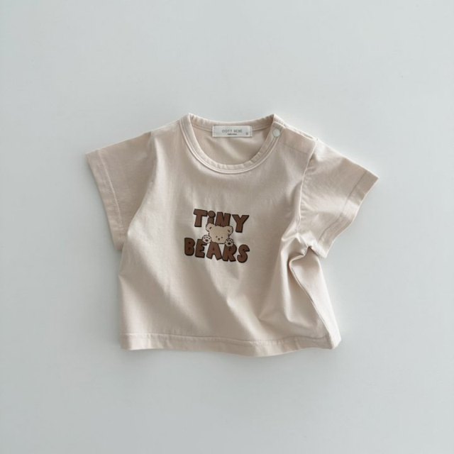 Cute Bear Letter Print Baby T-shirt for Summer