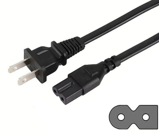 6 FT Universal Power Cord Cable 2 Slot Adapter for Sony PlayStation 1 2 PS1 PS2 Vizio Sharp Sanyo Emerson TV Arris Router Modem Bose Companion 3 5 Multimedia Speaker