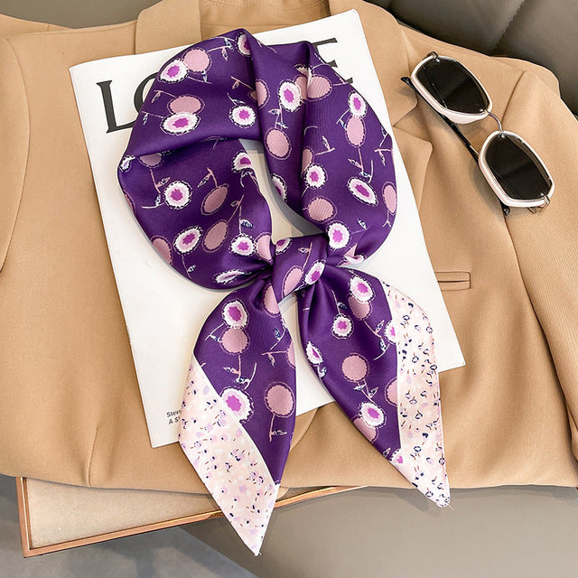 Luxury Silk Satin Scarves for Women - 70x70 cm Square