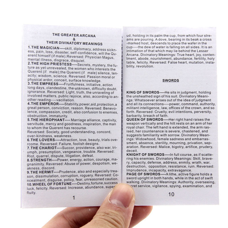 English Tarot Cards for Gaming and Divination