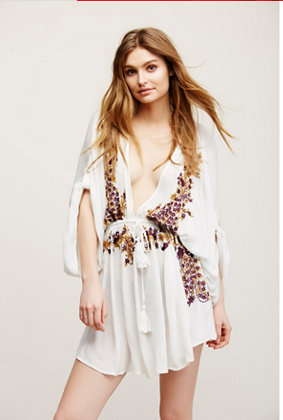 Embroidered V-Neck Dress