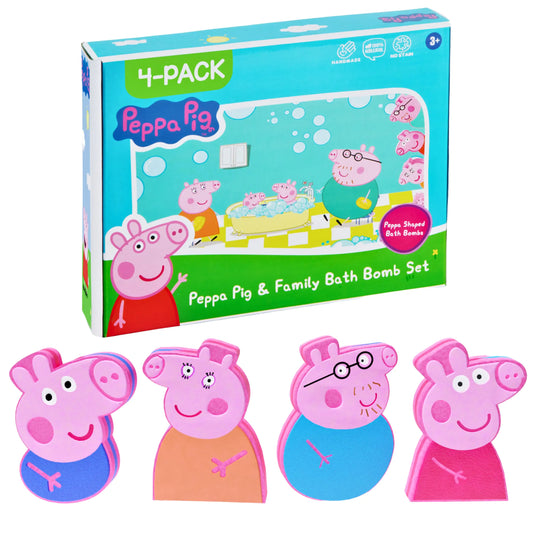 Peppa Pig Bath Bombs for Kids – Girls’ & Boys’ Bath Bombs with Natural Moisturizing Ingredients – Brighten Bathtime with Multicolored Non-Stain Kids’ Bath Bombs for Girls & Boys (Peppa Family)