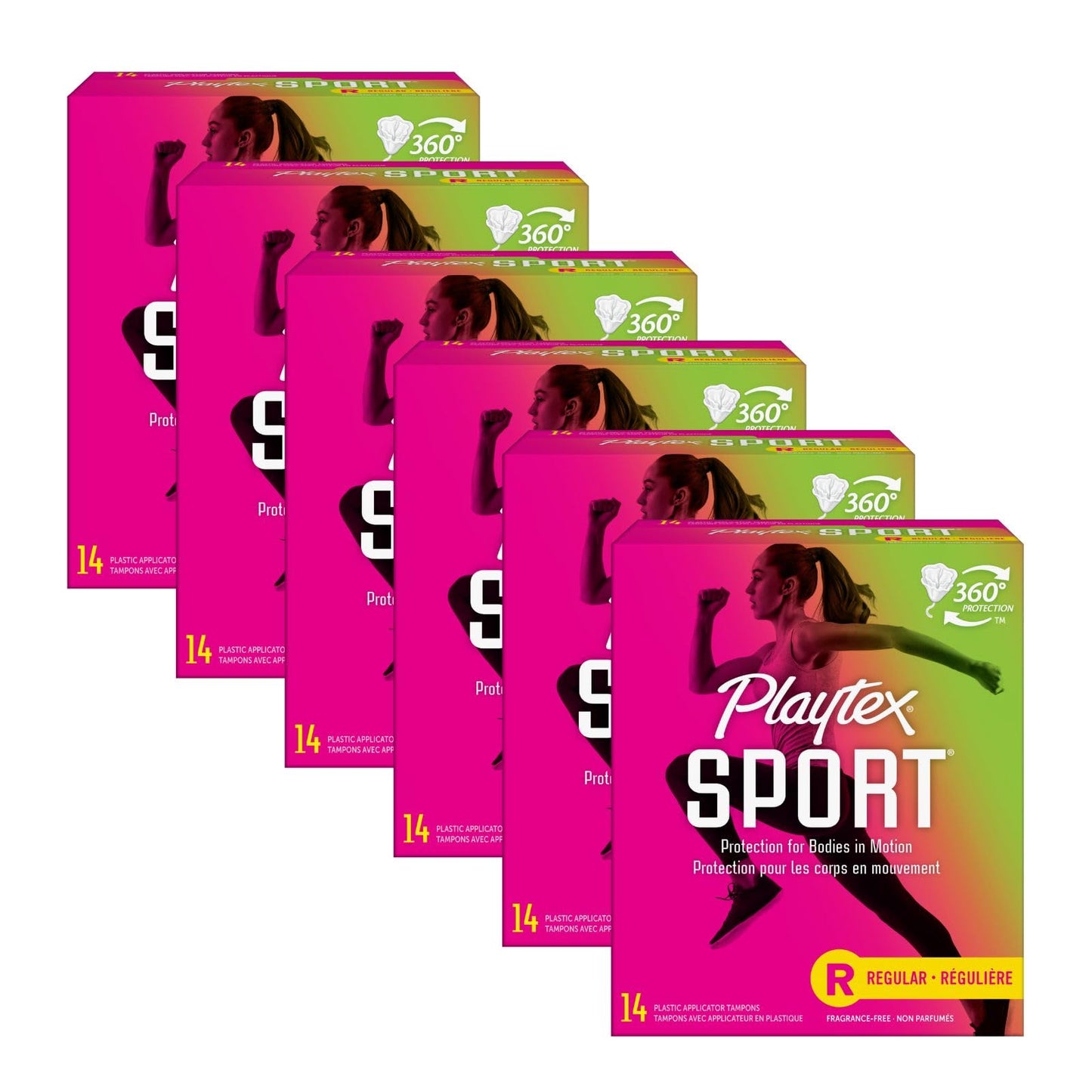 Playtex Sport Tampons Regular Absorbency Fragrance-Free Tampons - 84ct (6 Packs of 14ct)