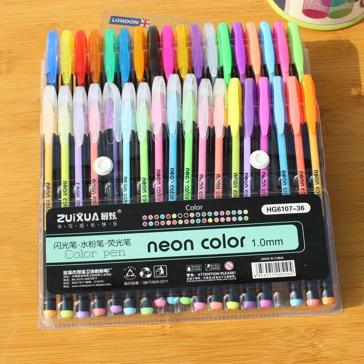 Glitter Pen, Pastel Pen, Metal Pen Set - Colorful Markers