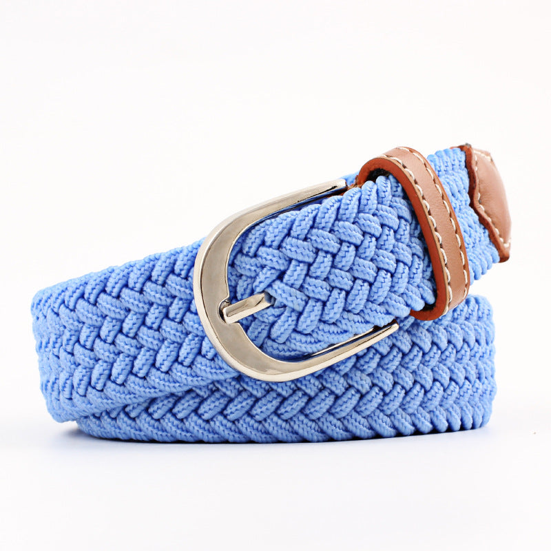 Unisex Canvas Belt - Elastic Woven Waist Belt for Students