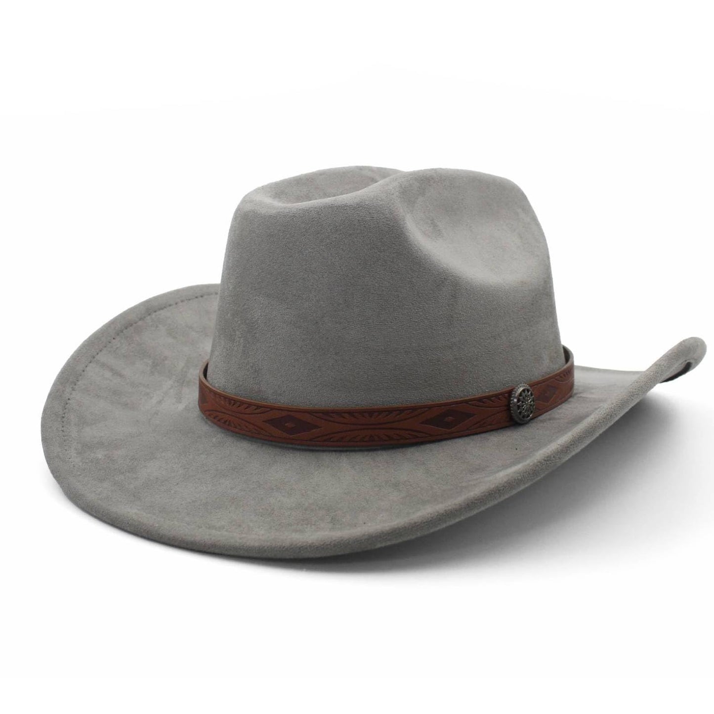 LIDHAY Cowboy Hat for Women Men Wide Brim Cowboy Cowgirl Hats Western Suede Cattleman Cowboy Hats 181KM Black