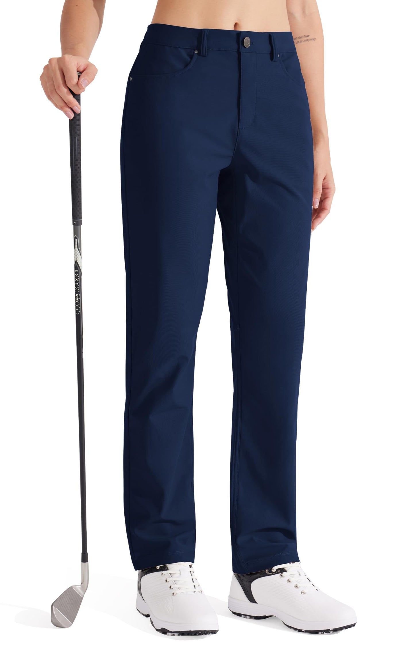Libin Womens Dress Pants 31" Stretch Straight Leg Work Slacks Office Business Casual Golf Pants for Hiking Travel LightweightNavy Blue 12