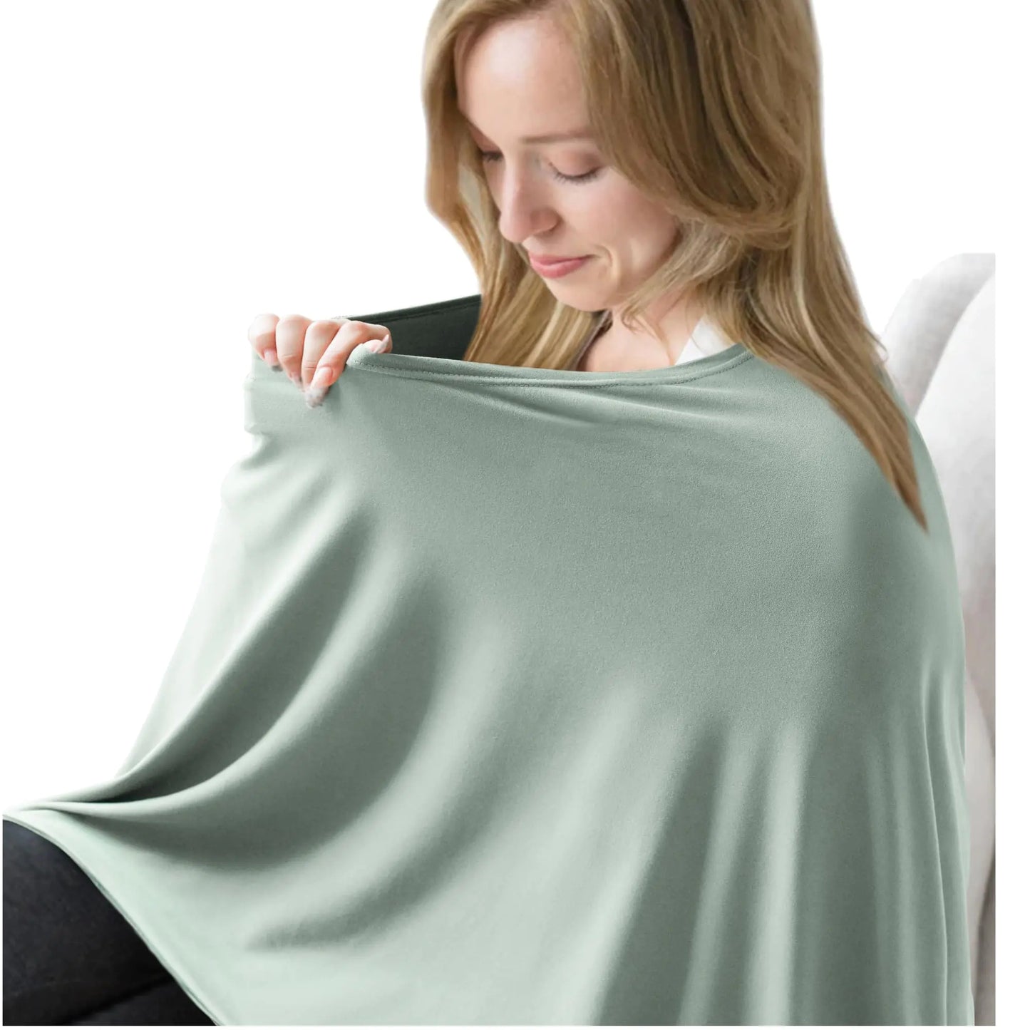 MairMore Nursing Covers for Breastfeeding Breathable Privacy Breast Feeding Covers 360 Degree Full Nursing Poncho for Baby and Mom (Green)