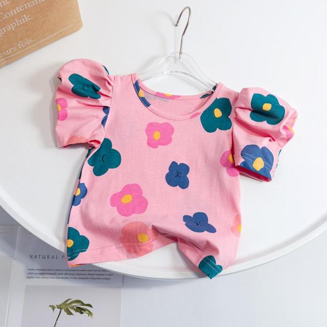 Summer Floral T-shirts for Kids - Short Sleeve Cotton
