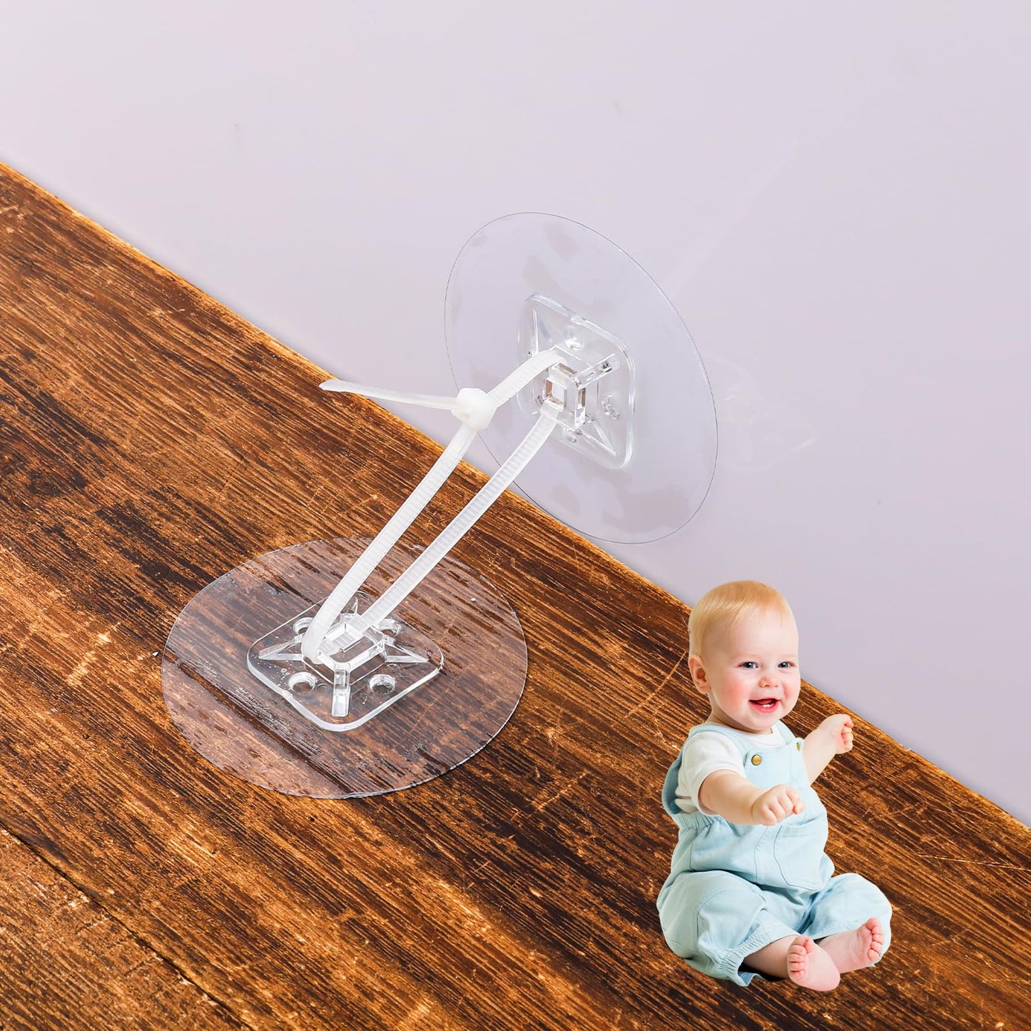 30pcs Furniture Wall Anchors Anti Tip Furniture Anchors for Baby Proofing with Nylon Drill Free Furniture Straps Baby Protection Adhesive Furniture Anchor No Drill