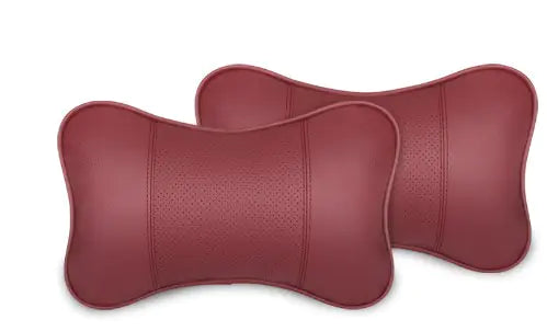 2pcs Multi-color Leather Car Neck Pillows for Support