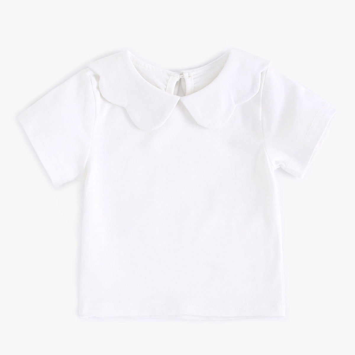 Baby Cotton Long Sleeve T-Shirt with Petal Collar
