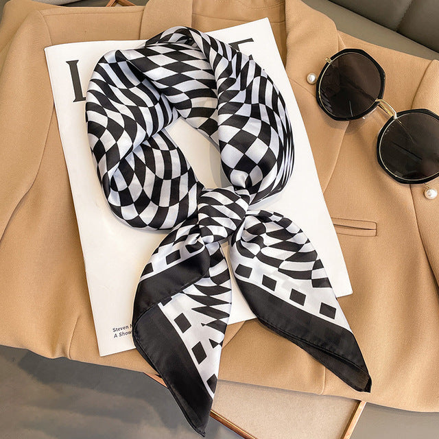 Luxury Silk Satin Scarves for Women - 70x70 cm Square