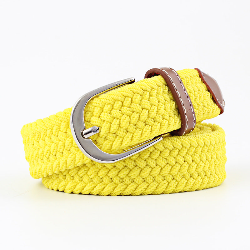 Unisex Canvas Belt - Elastic Woven Waist Belt for Students