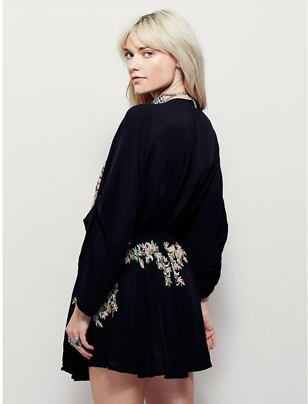 Embroidered V-Neck Dress