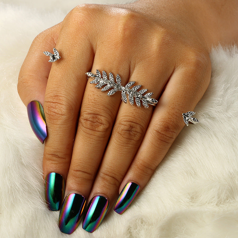 Retro Diamonds Double Ring Set