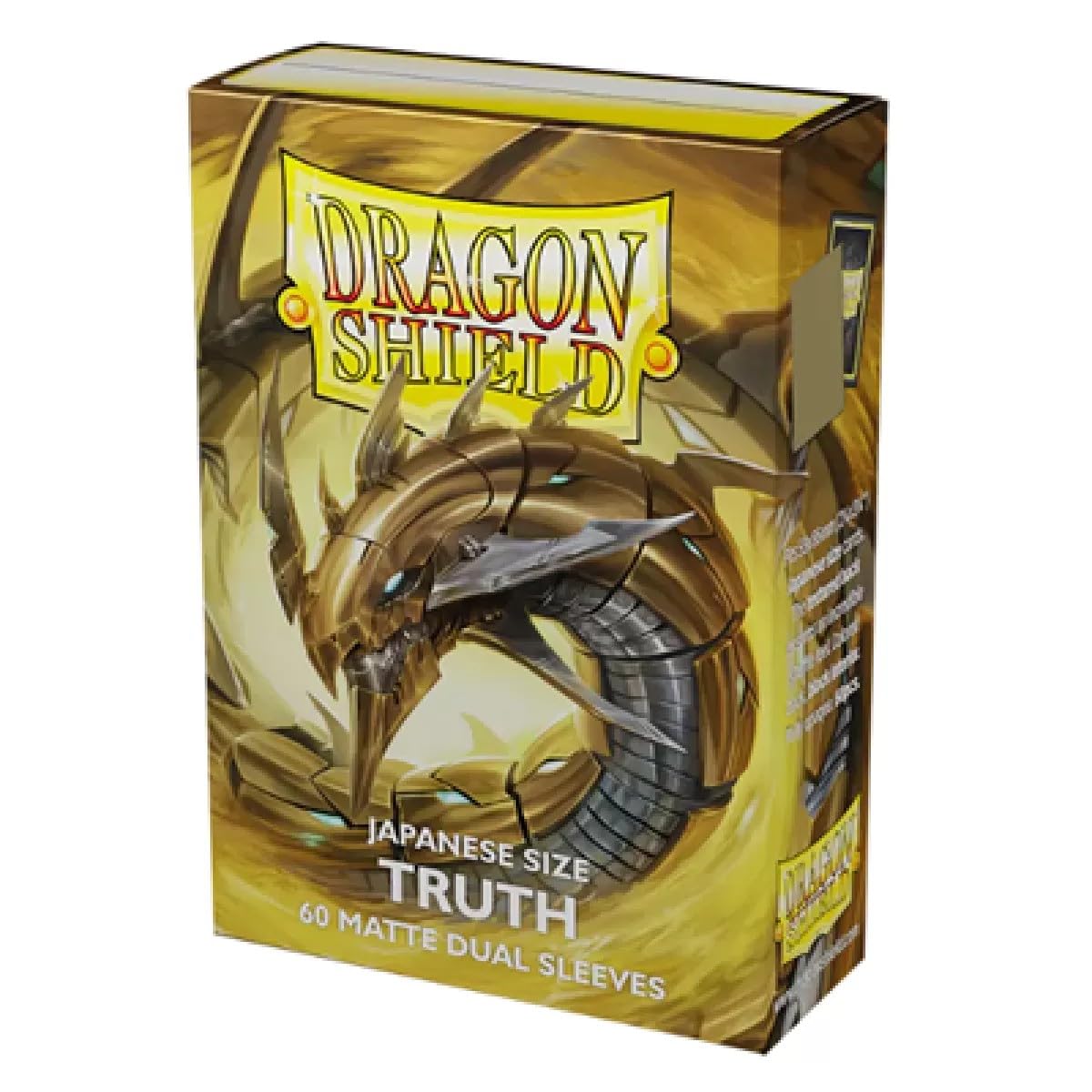 Dragon Shield Dual Sleeves – Matte Truth (Gold) 60 CT – Japanese Size Card Sleeves - Smooth & Tough - Compatible with Yu-Gi-Oh! Cardfight Vanguard & More MTG TCG OCG & Hockey Cards