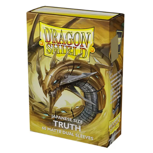 Dragon Shield Dual Sleeves – Matte Truth (Gold) 60 CT – Japanese Size Card Sleeves - Smooth & Tough - Compatible with Yu-Gi-Oh! Cardfight Vanguard & More MTG TCG OCG & Hockey Cards