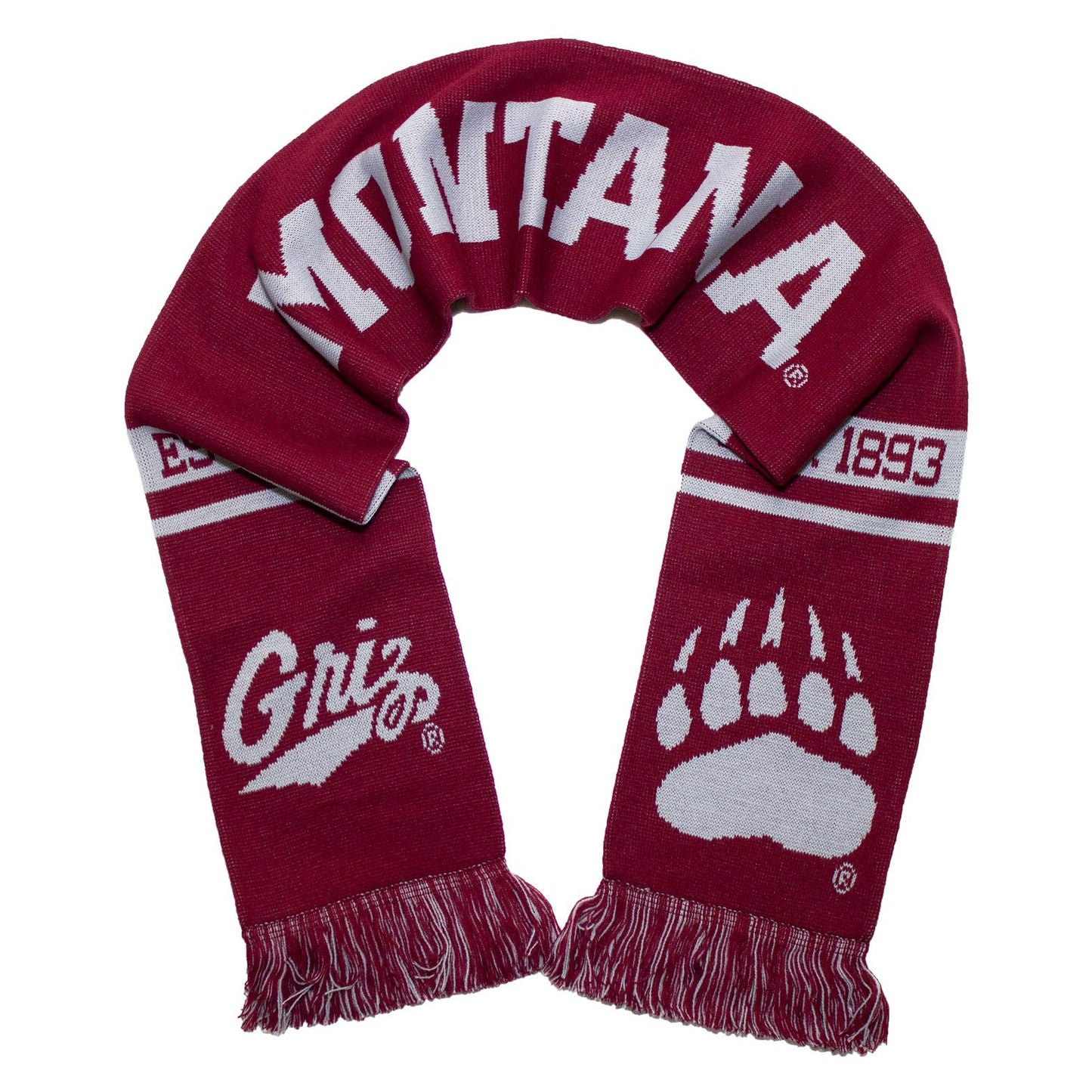 Tradition Scarves Montana Grizzlies Scarf - University of Montana Knitted Classic