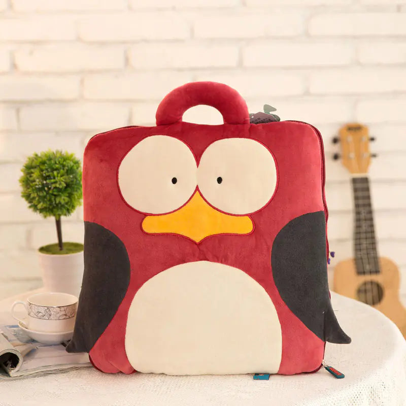 Cartoon Car Air Conditioning Blanket with Plush Pillows