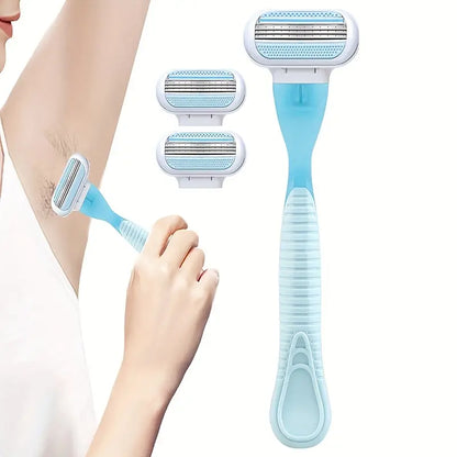 Women's Safety 3-Blade Razors with Handle and Refills