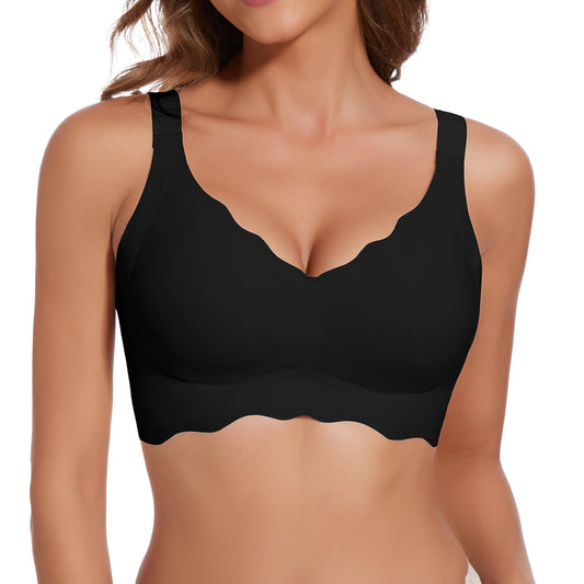 JOYSHAPER Seamless Bra Without Underwire Padded Bras for Women Bralettes with Support Underoutfit Bras Back and Side Smoothing Bras Push Up Black 2XL
