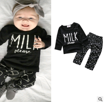 Spring Autumn Long Sleeve T-Shirt Baby Outfit Set