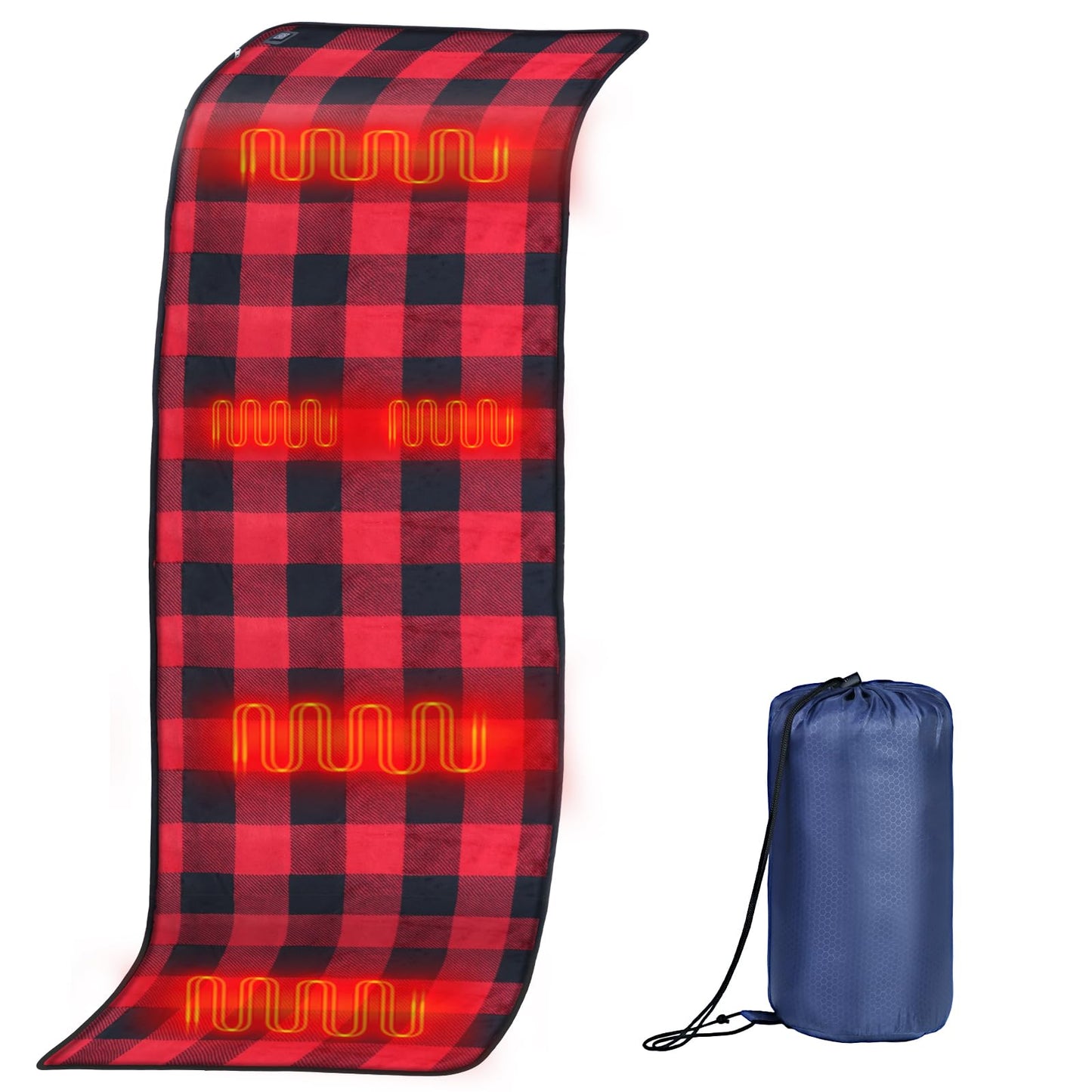 oaskys Heated Sleeping Bag pad - Heated Sleeping Bag Liner 5 Heating Zones Multi USB Power Supported - Electirc Sleeping Bag Heater for Cold Weather Camping Backpacking or Hiking