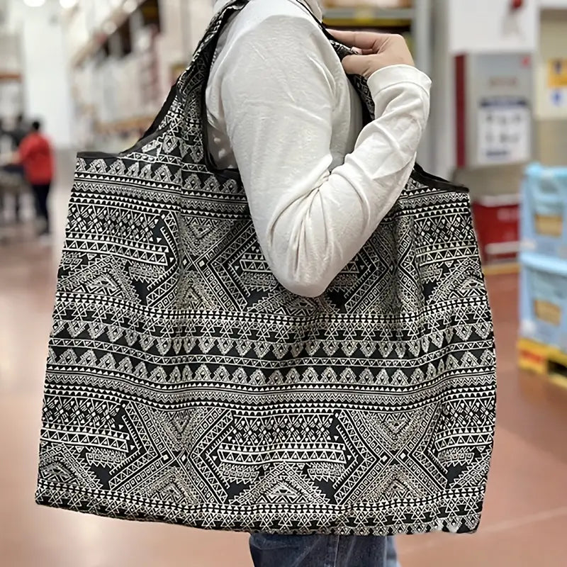 Reusable Cartoon Grocery Tote Bags - Large Capacity (1pc)