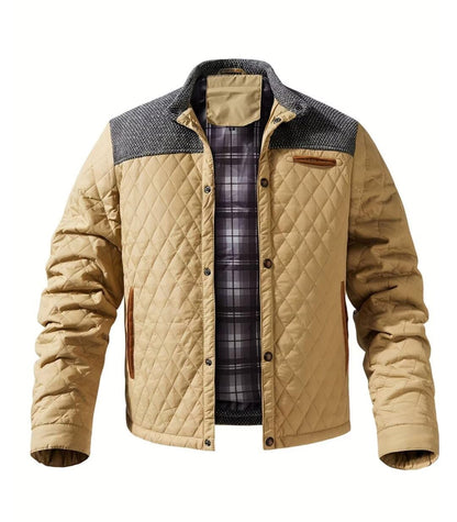 FTIMILD Mens Diamond Quilted Jacket Lightweight Business Casual Button Down Shirts
