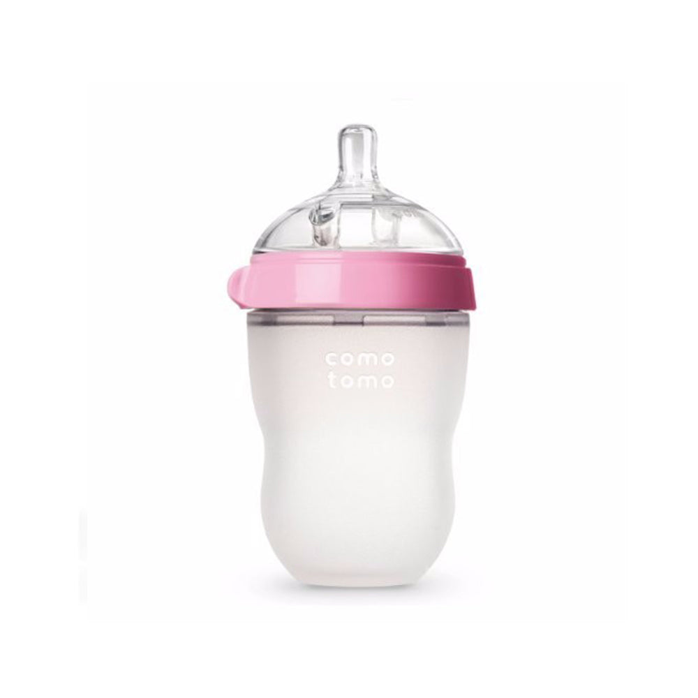 BPA-Free Silicone Baby Bottles (Green/Pink Pack)