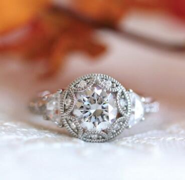 Diamond Engagement Ring with Inlaid Diamonds