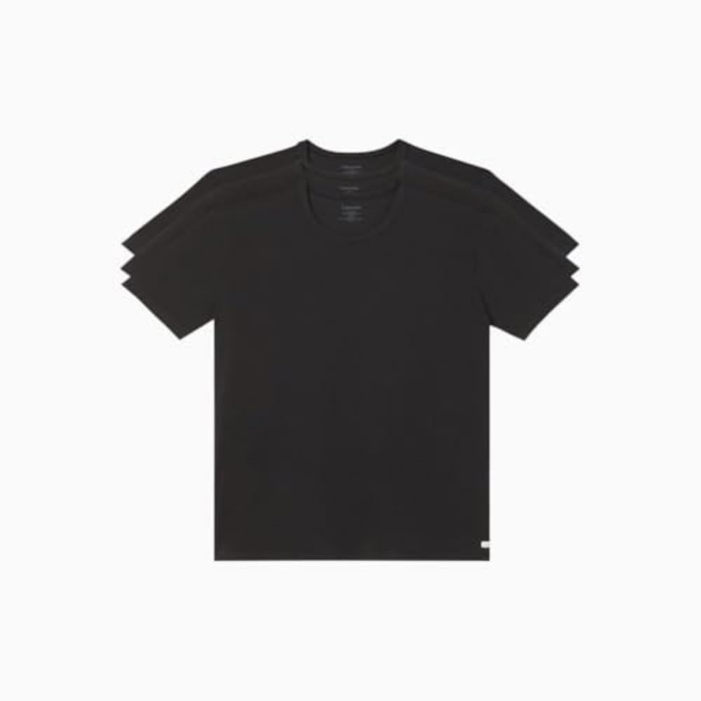 Calvin Klein Mens Cotton Stretch Undershirt Packs 3 Black-Crewneck XX-Large
